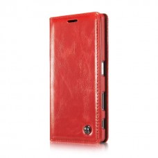 Sony Xperia Z5 - CaseMe Vintage Luxury Slim Flip PU Leather Stand Protective Phone Cover Case - Red